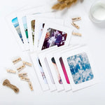 guirlande photo cadres kraft blanc multicolore pinces bois corde décoration mur chambre bohème