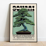 affiche toile bonsaï vert noir illustration artiste décoration murale salon chambre