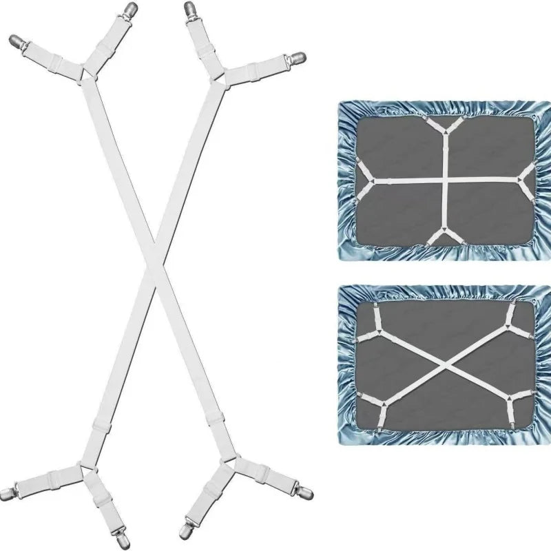 housses lit moderne motifs floraux géométriques clips antidérapants blanc vert