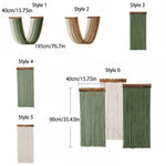 rideau franges vert olive blanc moderne minimaliste coton tissé main finition bois