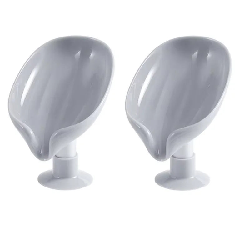 support savon gris rose moderne ventouse salle bain plat lisse opaqué sans perçage