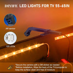 ruban led tv bleu orange blanc moderne clips télécommande câble adaptateur capteur couleur