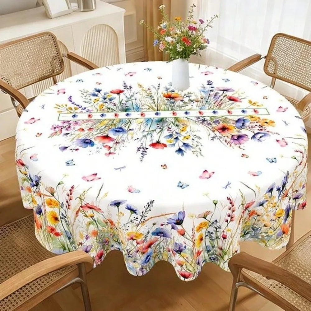 nappe polyester fleur coq campagne facile nettoyage rectangulaire pâques fête pastoral
