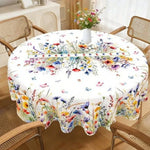 nappe polyester fleur coq campagne facile nettoyage rectangulaire pâques fête pastoral