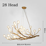 suspension lumineuse moderne branches naturelles sphères translucides marron clair blanc