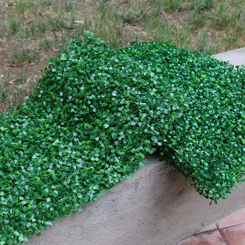 panneau decoratif plante artificielle feuilles rondes vert moderne decoration intérieure extérieure durable naturel