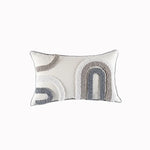 coussin carré boho blanc motif géométrique noir tassel brodé anti décubitus polyester