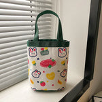 sac main tissu poignées détachables motif dessins animés blanc moderne opacité portable