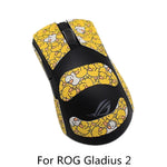 autocollants antiderapants noirs motif geometrique souris gaming rog gladius deux trois