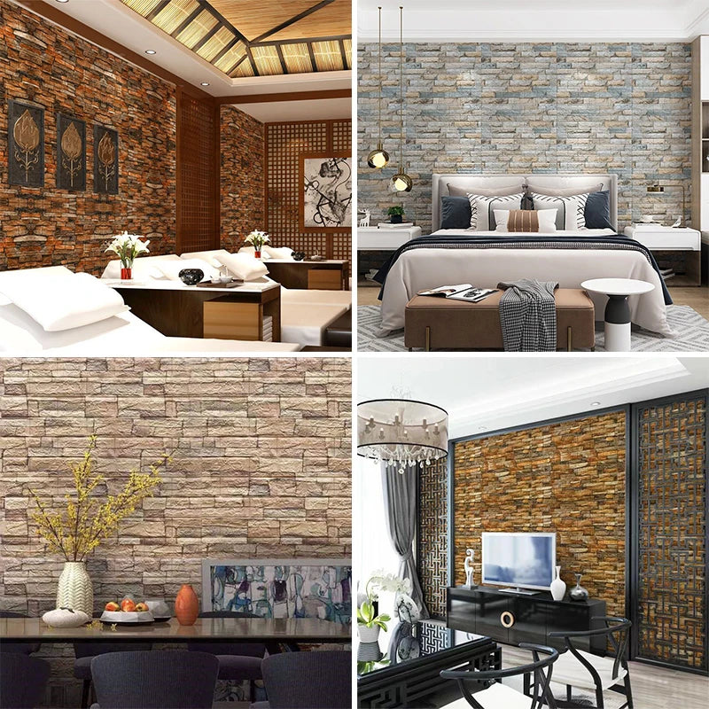 décoration murale panneau brique texture moderne rustique résistant l'eau autocollant chambre salon