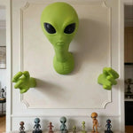 décoration murale extraterrestre vert 3d créative mains yeux noirs pvc