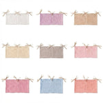 sac rangement lit bébé coton beige bleu rose simple rubans sécurité