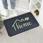 tapis d'entrée gris moderne antidérapant imperméable lettres stylisées coeur doré 60x40cm salon bain