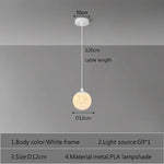 Suspension lumineuse moderne imprimée lunaire blanc beige tringle led 220v