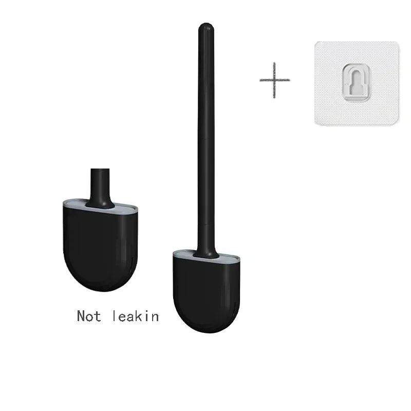 brosse wc silicone adhésive murale noire moderne sans odeur poignée antidérapante