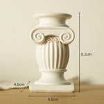 bougeoir classique blanc or sculpté décoration maison statue colonne grecque résine architecturalintérieur ornement