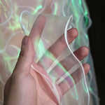 ruban organza polyester nylon 10m transparent vert rose rayures brillant semi transparent moderne élégant