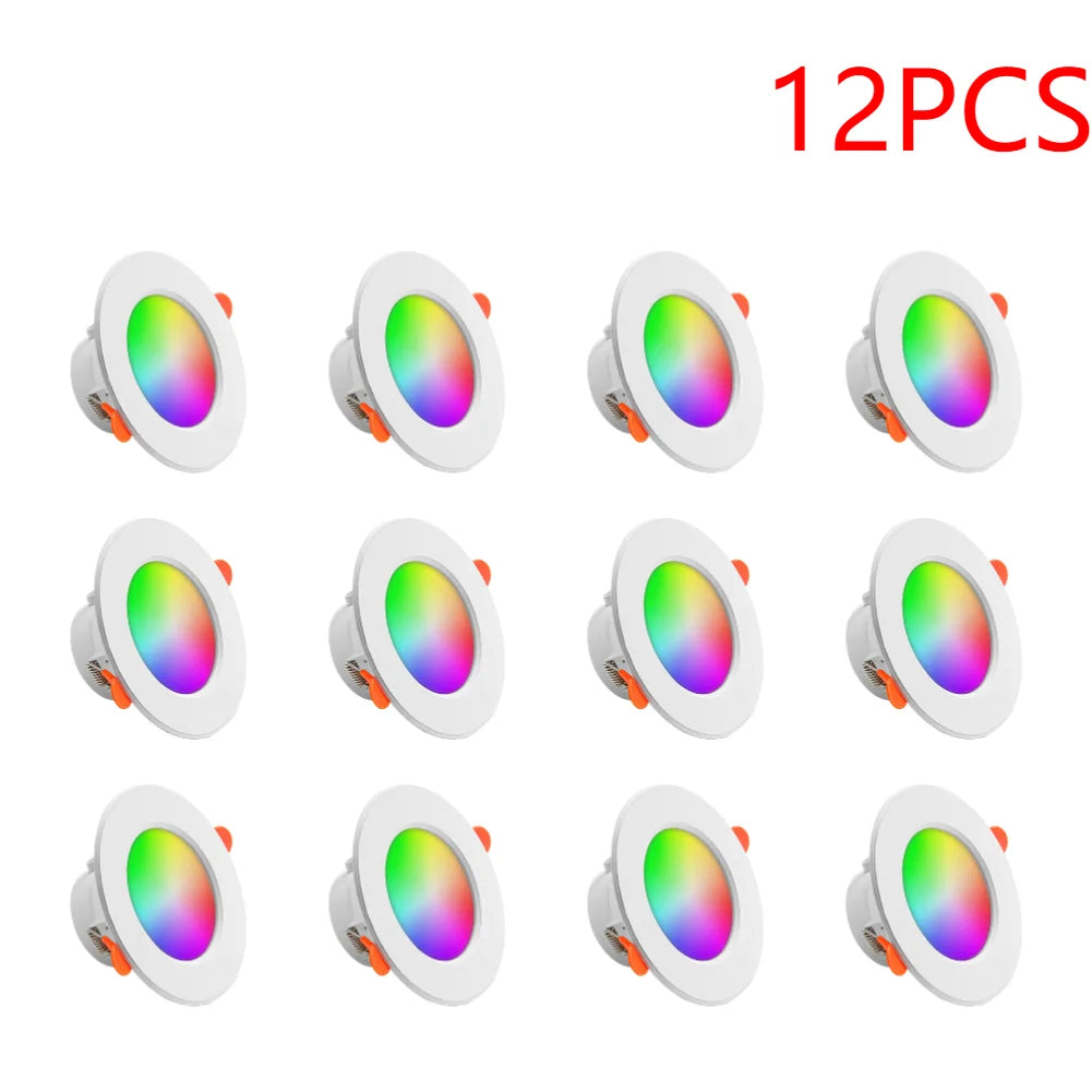 Spot LED Blanc Multicolore Compatible Bluetooth Fixation Vis Moderne 10W 113x50mm