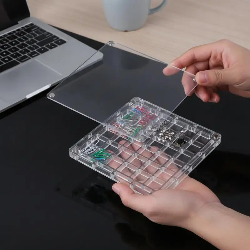 boîte bijoux transparent moderne 36 compartiments organisation artisanat coquillages diamants