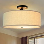 lampe suspendue tissu moderne beige noir 30cm 40cm 50cm opaque chambre restaurant