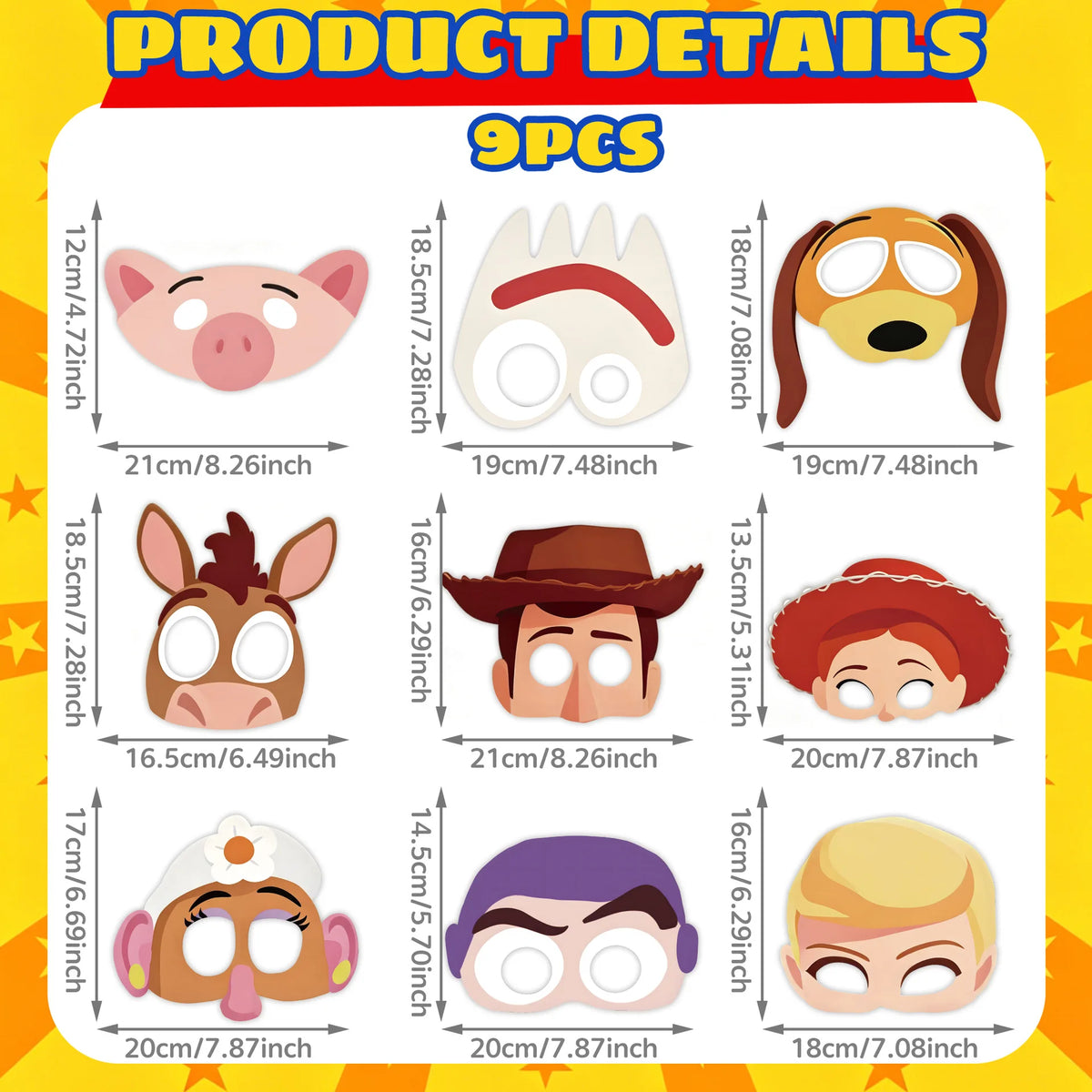 accessoires fête toy story figurines personnages masques yeux boîtes dragées pailles autocollants enveloppes multicolore