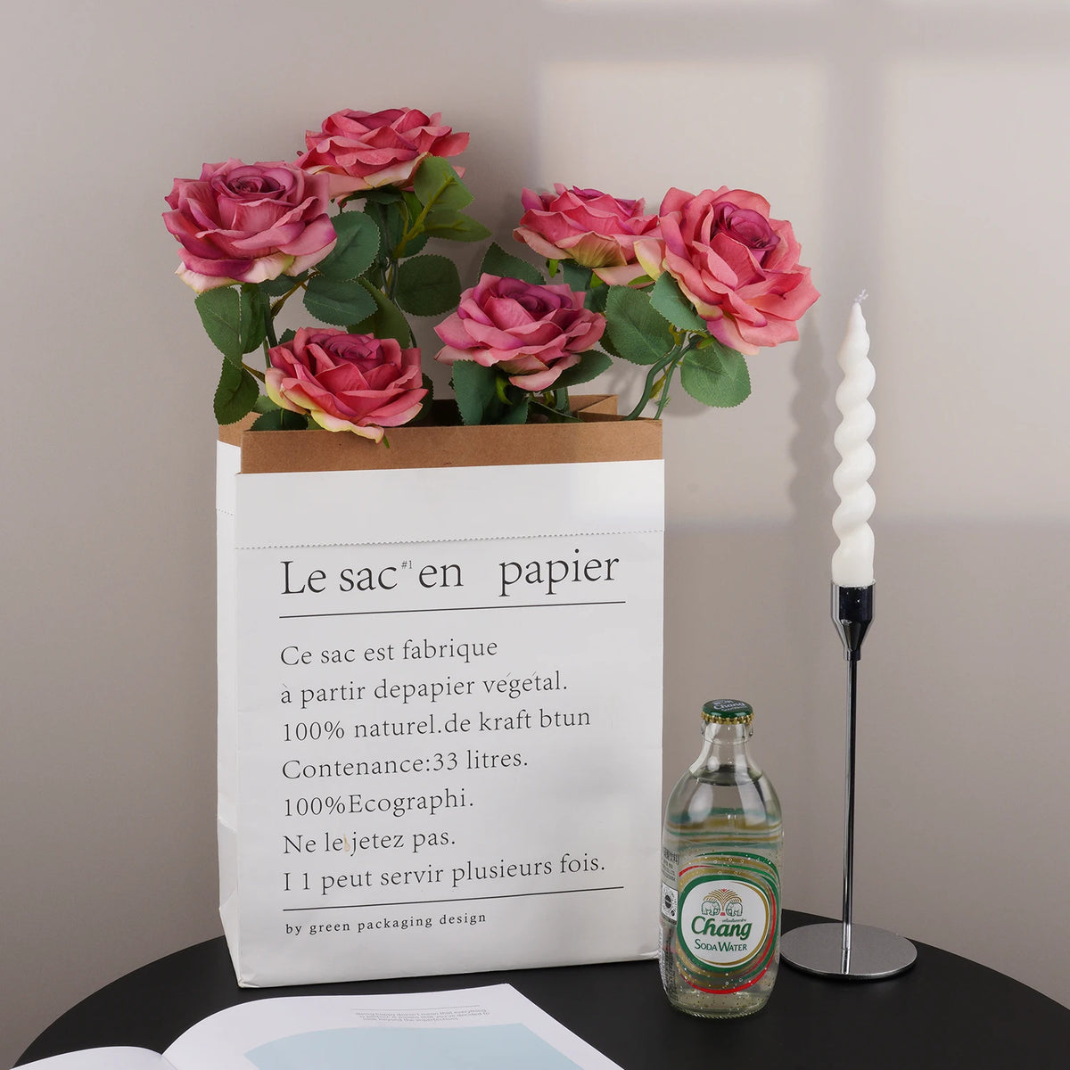 décoration mariage rose artificielle rouge rose verte classique extérieur anniversaire baby shower prénuptiale
