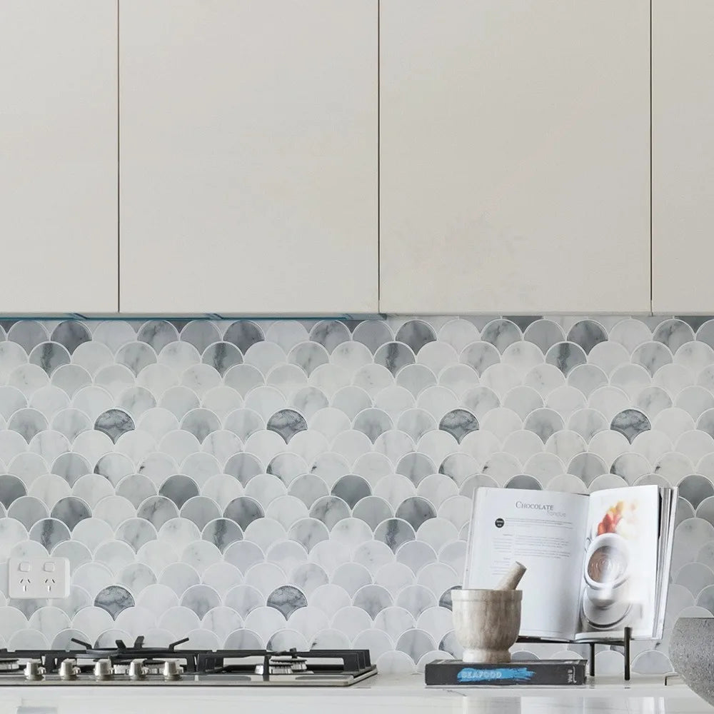 carreaux muraux adhésifs 3d résistants l'eau vert foncé gris rose poisson moderne décoratifrollable