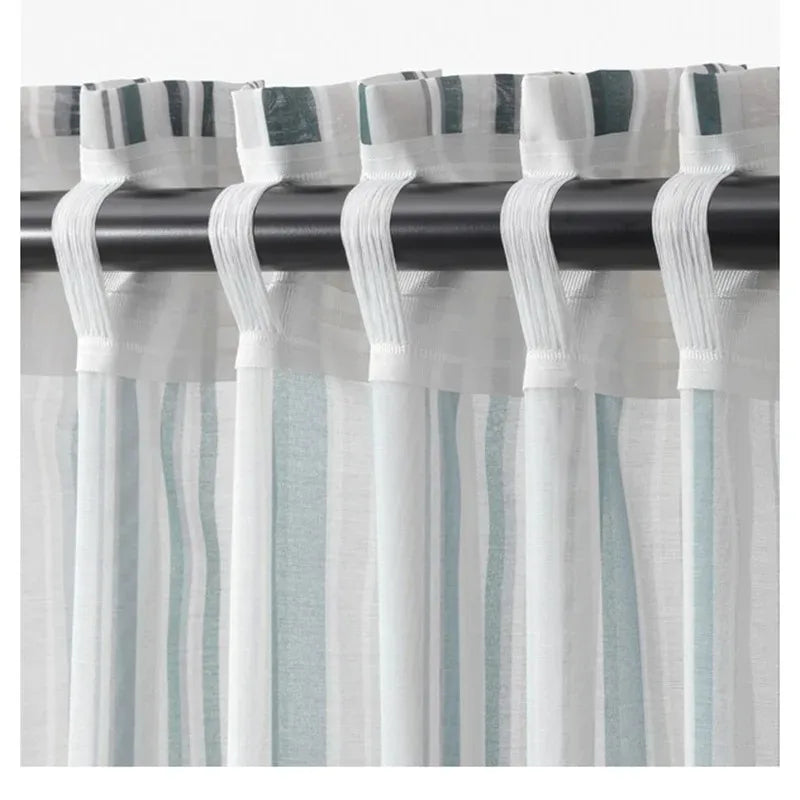 ruban rideau blanc rayures horizontales moderne 10m 20m 30m anneau polyester