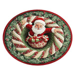 tapis rond noël père noël train pingouins guirlande rouge décoration chambre vinyle sans bpa