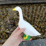 statue canard blanc jaune vert jardin décoration intérieur figurine animaux gobelet plumes