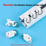 rideaux électriques runners blanc anneaux métalliques rail plastique lisse fonctionnels industriels