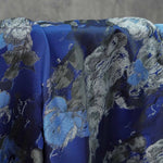 tissu imprimé fleurs bleues polyester opacité largeur 160cm respectueux environnement