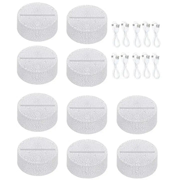 lampe chevet led blanc texture craquelée moderne base acrylique câble usb piles aaa non