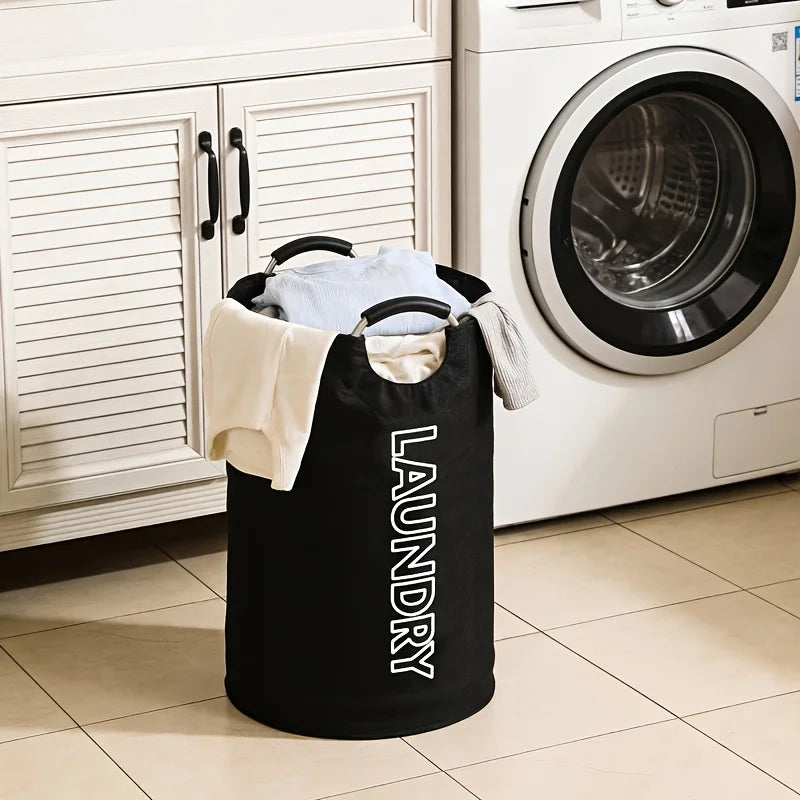 sac linge noir pliable oxford moderne poignées métalliques durable rangement textile grande capacité