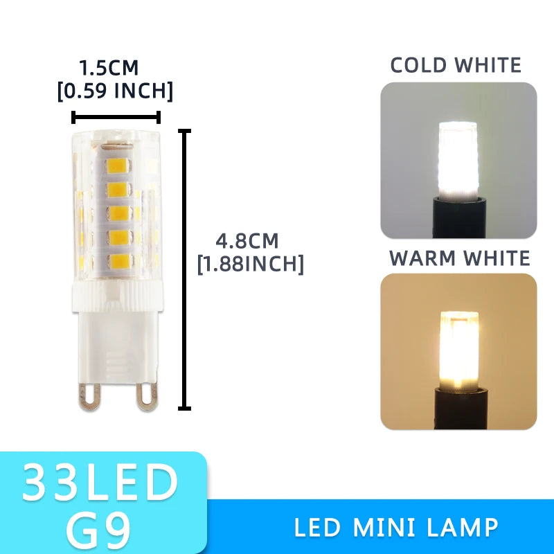 ampoule led g9 33led 51led 75led blanc moderne grille led 2700k 6500k 50000h