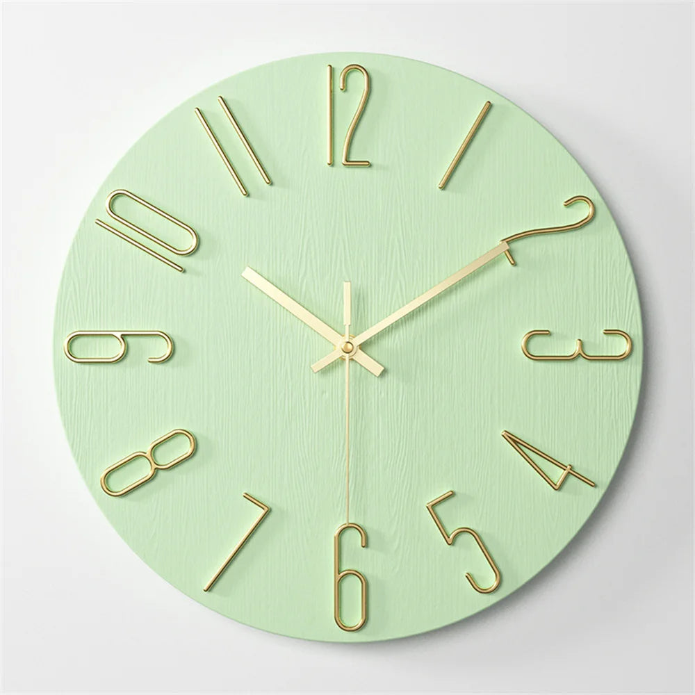 horloge murale moderne quartz aiguille boisée noir blanc minimaliste chambre salon