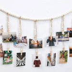 guirlande décorative bois photos bohème rustique minimaliste clips tressées/photos diverse sujet