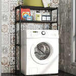 étagère rangement moderne multi niveaux blanc noir grande capacité sans perforation machine laver toilette