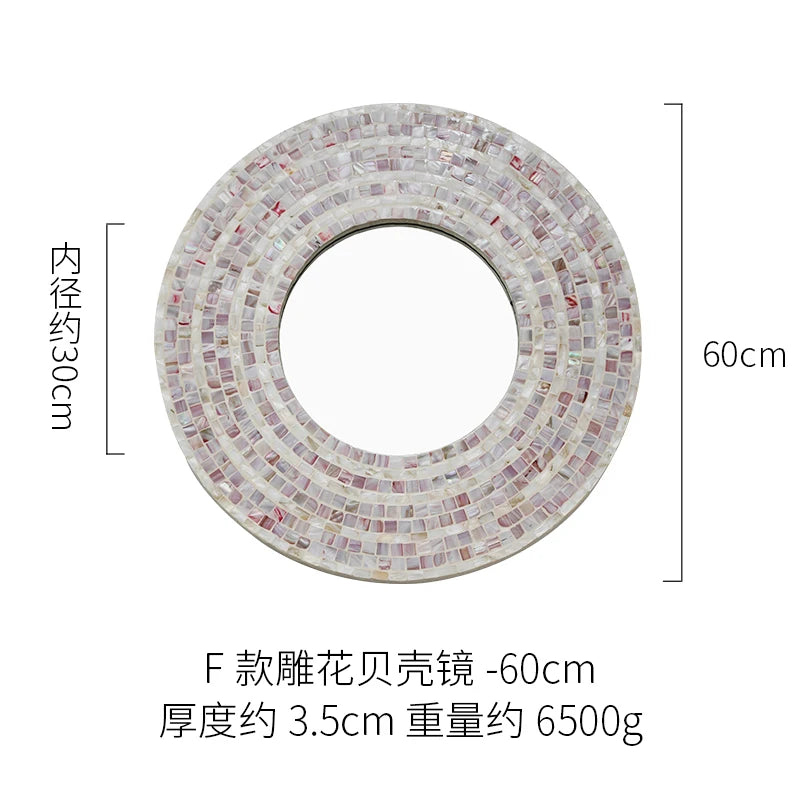miroir rond mural blanc gris moderne décoration maison tapisserie plantes fixations