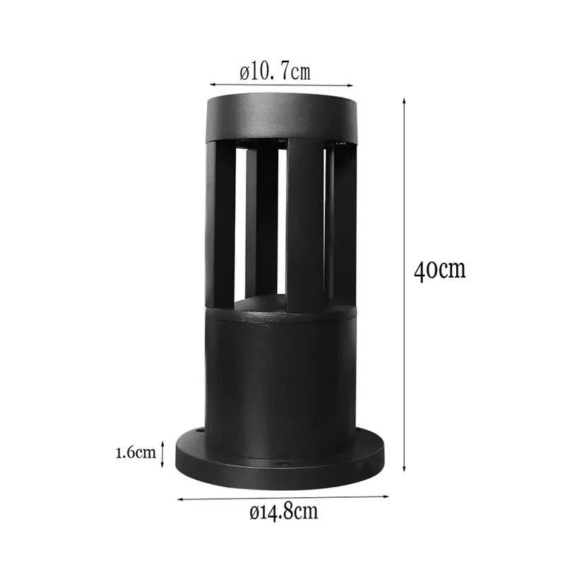 lampe led extérieure étanche moderne noir rayures dorées ip65 waterproof aluminium