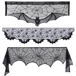 rideau toile d'araignée halloween motif araignées noir géométrique festif maison opaque