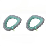coussin toilette portable gris bleu vert rose rayures doux confortable poignée élastique