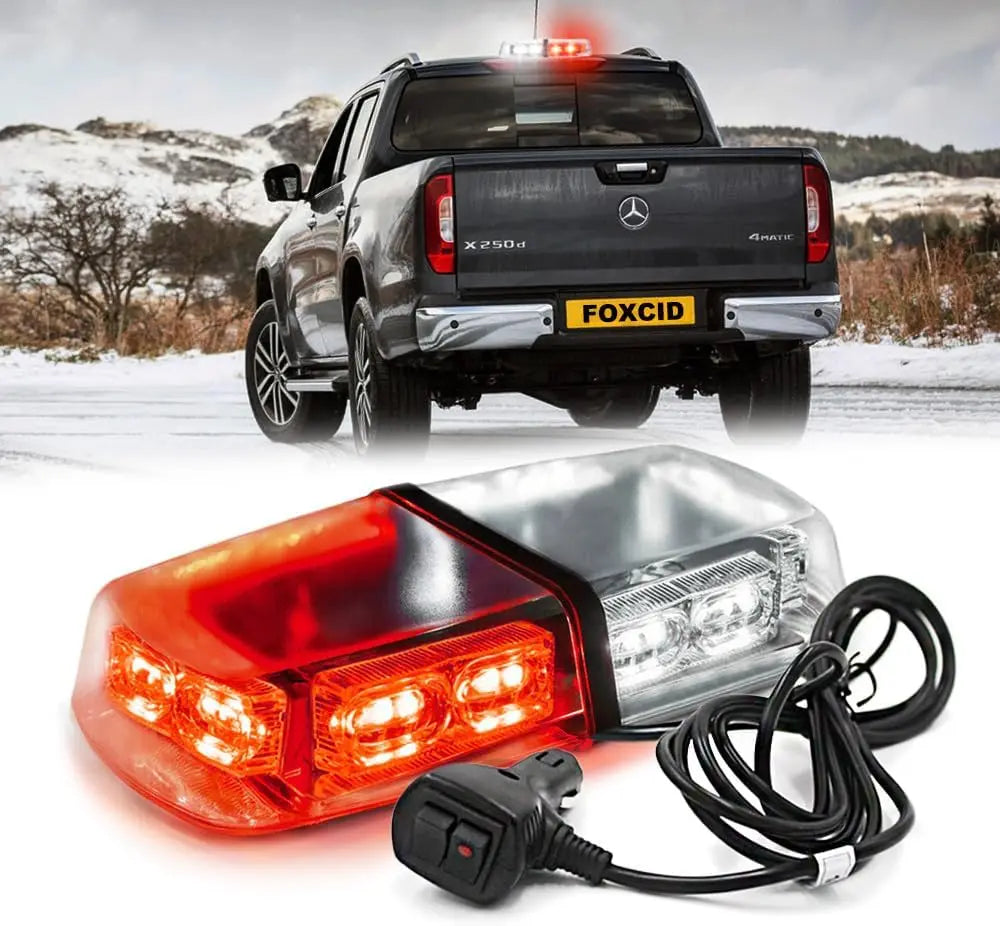 feu secours vehicule led stroboscopique aimant transparent jaune moderne 12v 24v