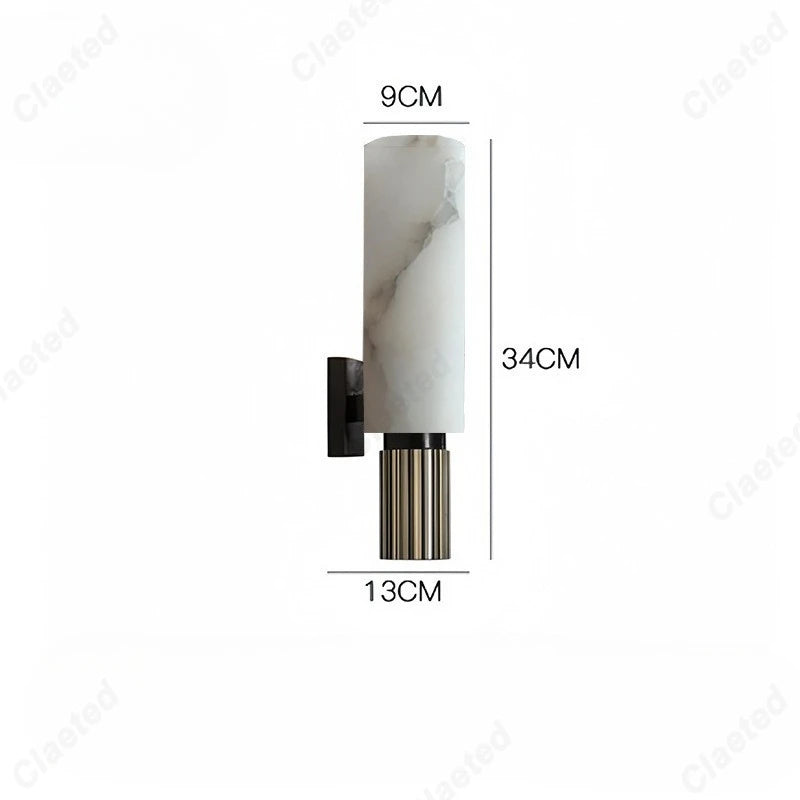 lampe murale moderne marbre blanc noir doré éclairage quotidien fixée mur tri couleur dimming