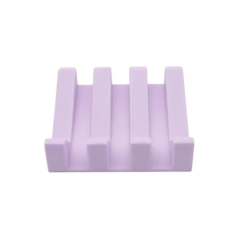 support savon silicone violet gris moderne egouttoir incline blanc vert bleu rose