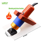support outil électrique rouge bois clair doré bleu base transparente industriel visserie allen tige