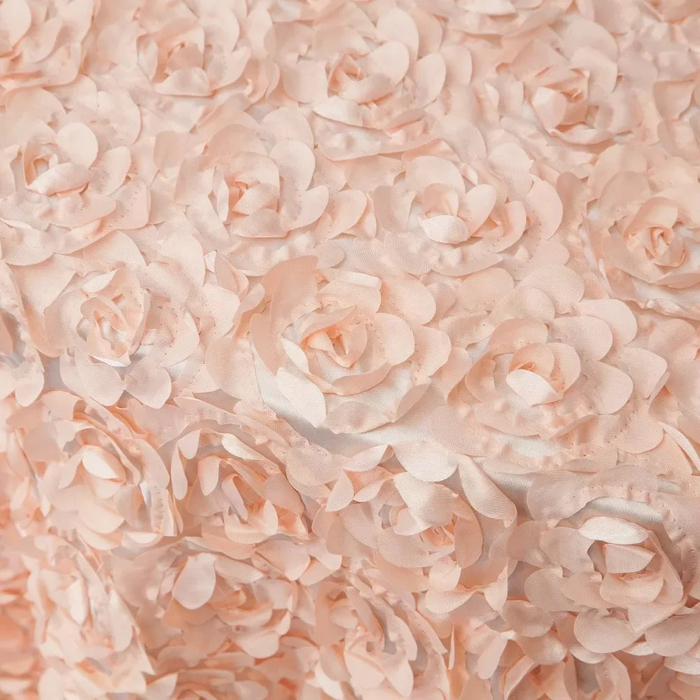 nappe table rose clair brodée roses relief imperméable romantique table mariage fêteOpaque tablecloth with