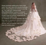 voile mariage blanc fleurs relief bord appliqué nylon polyester classique longueur cathédrale translucide femme