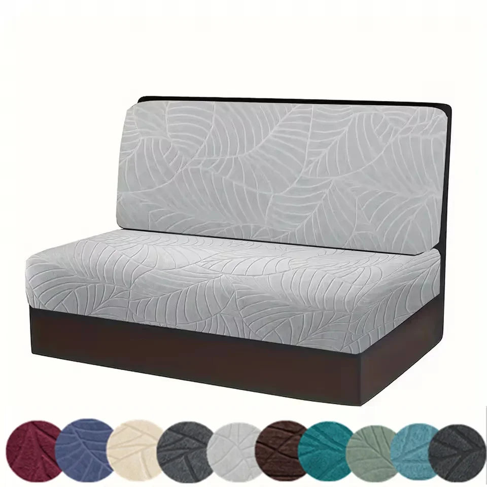 coussins canapé coton jacquard feuilles stylisées moderne gris clair marron foncé beige clair printemps