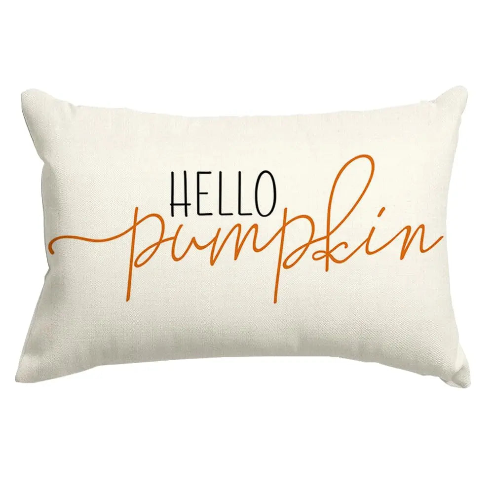 taies d'oreiller modernes hello pumpkin orange lettrage non toxique polyester respectueux environnement decoration automne